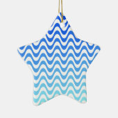 Verloopblauwe golven keramisch ornament (Rechts)