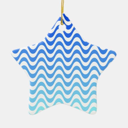 Verloopblauwe golven keramisch ornament (Voorkant)