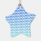 Verloopblauwe golven keramisch ornament (Links)