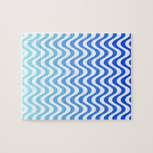 Verloopblauwe golven legpuzzel (Horizontaal)