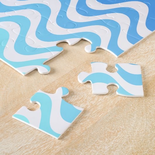 Verloopblauwe golven legpuzzel (Zijkant)