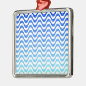 Verloopblauwe golven metalen ornament (Links)