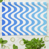 Verloopblauwe golven theedoek (Gevouwen)