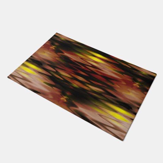 Verloopbruin tot geel vormend abstract zigzag deurmat (Schuin)