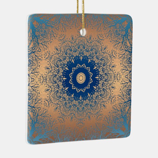 Verloopbruine bronzen zijdevormig sierdeksel keramisch ornament (Rechts)