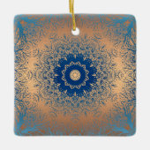 Verloopbruine bronzen zijdevormig sierdeksel keramisch ornament (Voorkant)