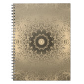 Verloopbruine bronzen zijdevormig sierdeksel notitieboek (Voorkant)