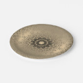 Verloopbruine bronzen zijdevormig sierdeksel papieren bordje (Gekanteld)