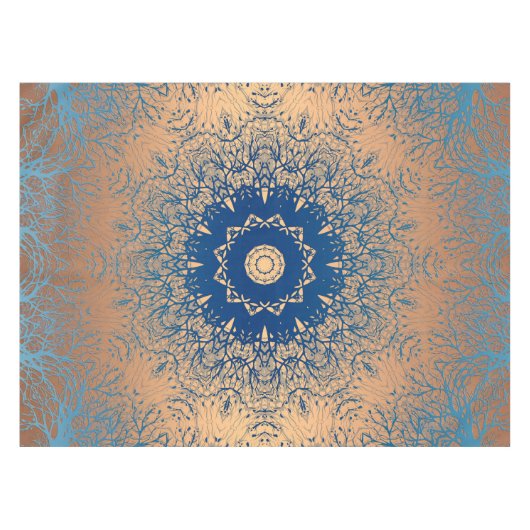 Verloopbruine bronzen zijdevormig sierdeksel tafelkleed (Voorkant (Horizontaal))