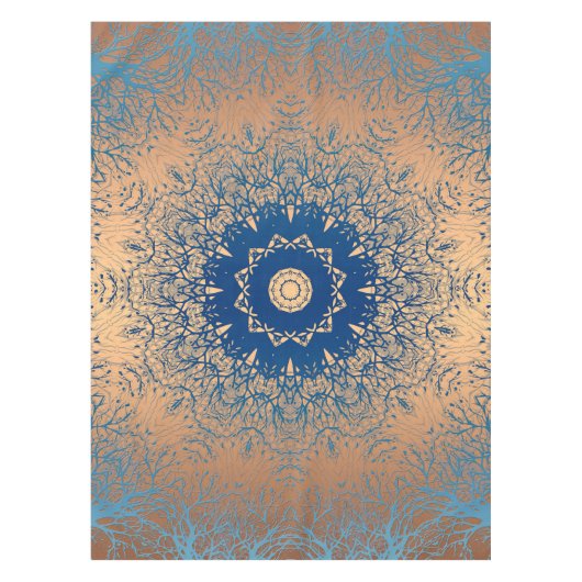 Verloopbruine bronzen zijdevormig sierdeksel tafelkleed (Voorkant)