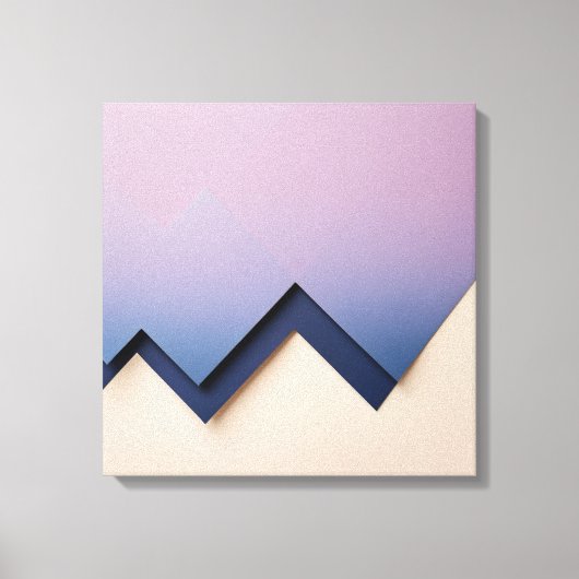 Verloopdriehoeken – Indigo naar Lila Abstract Canvas Afdruk (Voorkant)