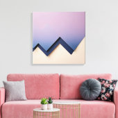 Verloopdriehoeken – Indigo naar Lila Abstract Canvas Afdruk (Insitu (Woonkamer))