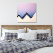 Verloopdriehoeken – Indigo naar Lila Abstract Canvas Afdruk (Insitu (Slaapkamer))