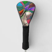 Verloopgebogen strepen en metaalschuim, over... golfheadcover (Voorkant)