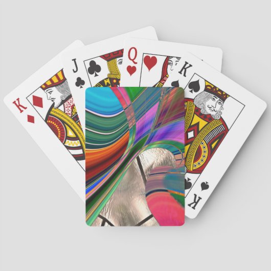 Verloopgebogen strepen en metaalschuim, over... pokerkaarten (Achterkant)