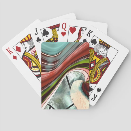 Verloopgebogen strepen in verouderde kleur, meer d pokerkaarten (Achterkant)