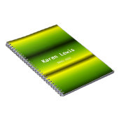 Verloopgroen en geel notitieboek (Rechterzijde)