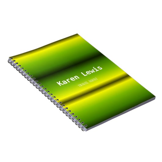 Verloopgroen en geel notitieboek (Rechterzijde)