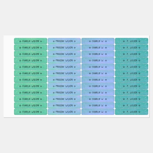 Verloopgroene blauwe kleur Gecodeerde waterdichte Labels (Vel)