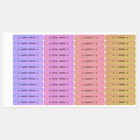  verloopkleur gecodeerde sterrennaam waterdicht labels (Vel)