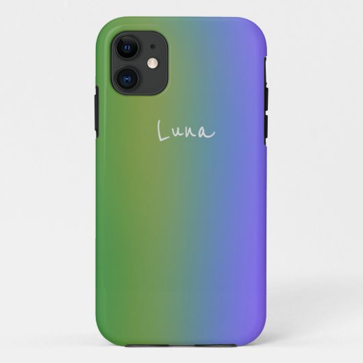 Verloopkleur Gepersonaliseerd iPhone 11 Hoesje (Achterkant)