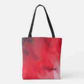 Verloopkleuren Rood in Golfpatroon Tote Bag (Achterkant)