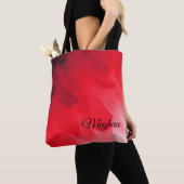 Verloopkleuren Rood in Golfpatroon Tote Bag (Dichtbij)