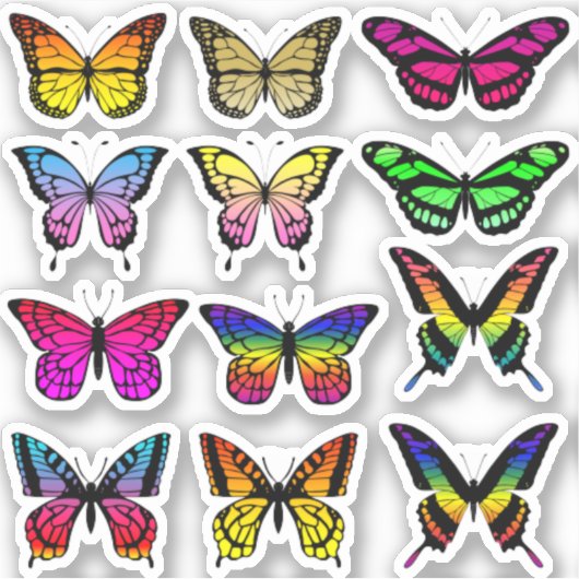 Verloopkleurenvlinder sticker (Voorkant)
