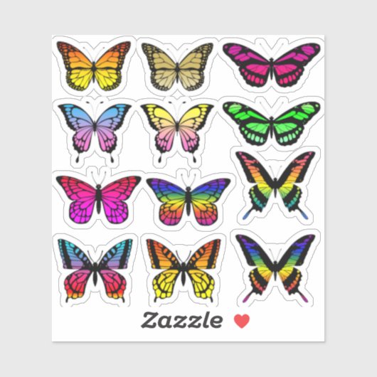 Verloopkleurenvlinder sticker (Vel)