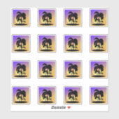 Verlooppalmbomen Zonnevactieset Sticker (Vel)