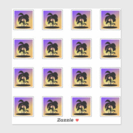 Verlooppalmbomen Zonnevactieset Sticker