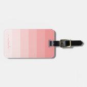 Verlooppasta roze strepen met aangepaste naam bagagelabel (Voorkant horizontaal)