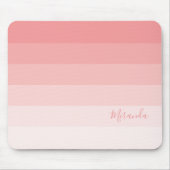 Verlooppasta roze strepen met aangepaste naam muismat (Voorkant)