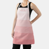 Verlooppasta roze strepen met aangepaste naam schort (Insitu)