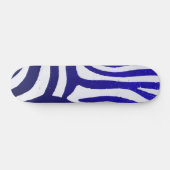 Verlooppatroon Blauwe Zebra op Modern Witte Design Persoonlijk Skateboard (Horizontaal)
