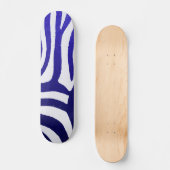 Verlooppatroon Blauwe Zebra op Modern Witte Design Persoonlijk Skateboard (Voorkant)