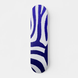 Verlooppatroon Blauwe Zebra op Modern Witte Design Persoonlijk Skateboard