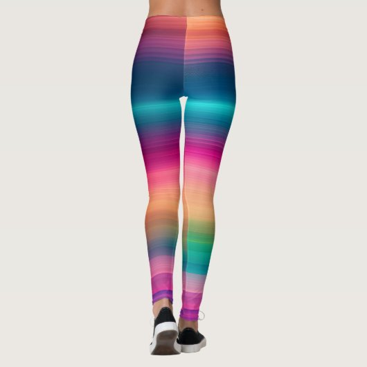 Verlooppatroon lijn regenboogtextuur leggings (Achterkant)