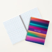 Verlooppatroon lijn regenboogtextuur notitieboek (Binnen)