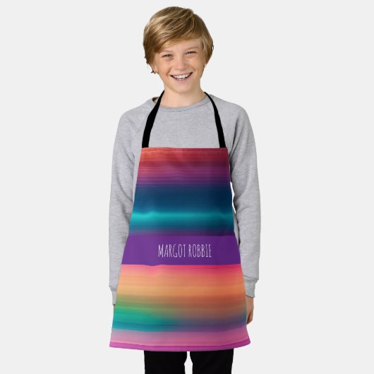 Verlooppatroon lijn regenboogtextuur schort (Gedragen)