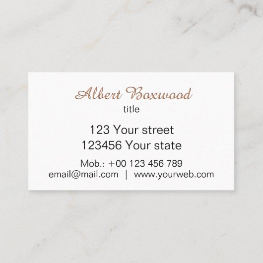 Verlooppeach met Silver Banner Custom Text Visitekaartje (Achterkant)