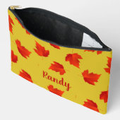 Verlooprode bladeren aangepaste naam geel etui (Open)
