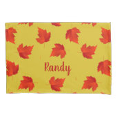 Verlooprode bladeren aangepaste naam geel kussensloop (Voorkant)