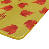 Verlooprode bladeren aangepaste naam geel snijplank (Hoek)