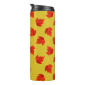Verlooprode bladeren aangepaste naam geel thermosbeker (Geroteerd rechts)