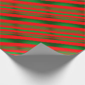 Verlooprode en groene strepen cadeaupapier (Hoek)