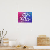 Verlooproze en blauw - Dit startpunt is leeg Poster (Keuken)