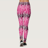 Verlooproze en witte tijgerafdrukken leggings (Achterkant)