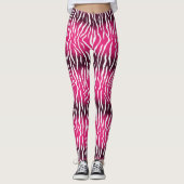 Verlooproze en witte tijgerafdrukken leggings (Voorkant)