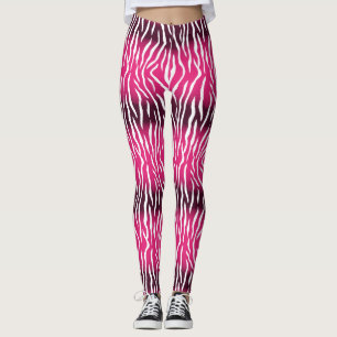 Verlooproze en witte tijgerafdrukken leggings